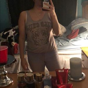 Grey wild tiger tank top